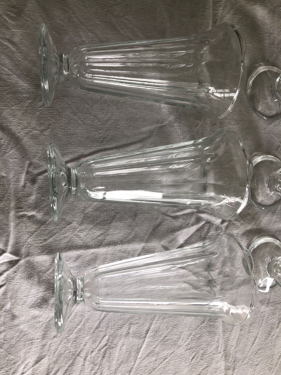 6 Vintage Italy Fidenza Glass Ice Cream Cups