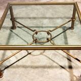 Elegant Gilded Iron Coffee Table by Giovanni Banci, Italy 1970