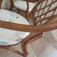 Vintage lot of 2 woven bamboo rattan armchairs - Curved wood - 1980s