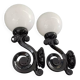 Pair of vintage enameled cast iron wall sconces