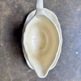 Gien earthenware sauceboat, "Pont aux choux" service