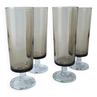 4 luminarc smoked coupette glasses