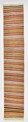 2x12 Warm Earth Tones Striped Lon Kilim Runner Rug, 65x366 Cm