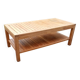 Genuine colonial teak coffee table with lower tray