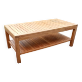 Genuine colonial teak coffee table with lower tray