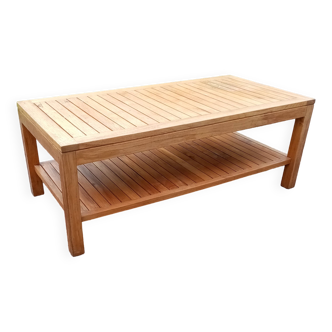 Genuine colonial teak coffee table with lower tray
