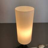 hollywood regency marble table light with opal shade, Italy 1950