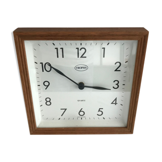 Clock pendule trophy quartz wood - plexi made in France vintage