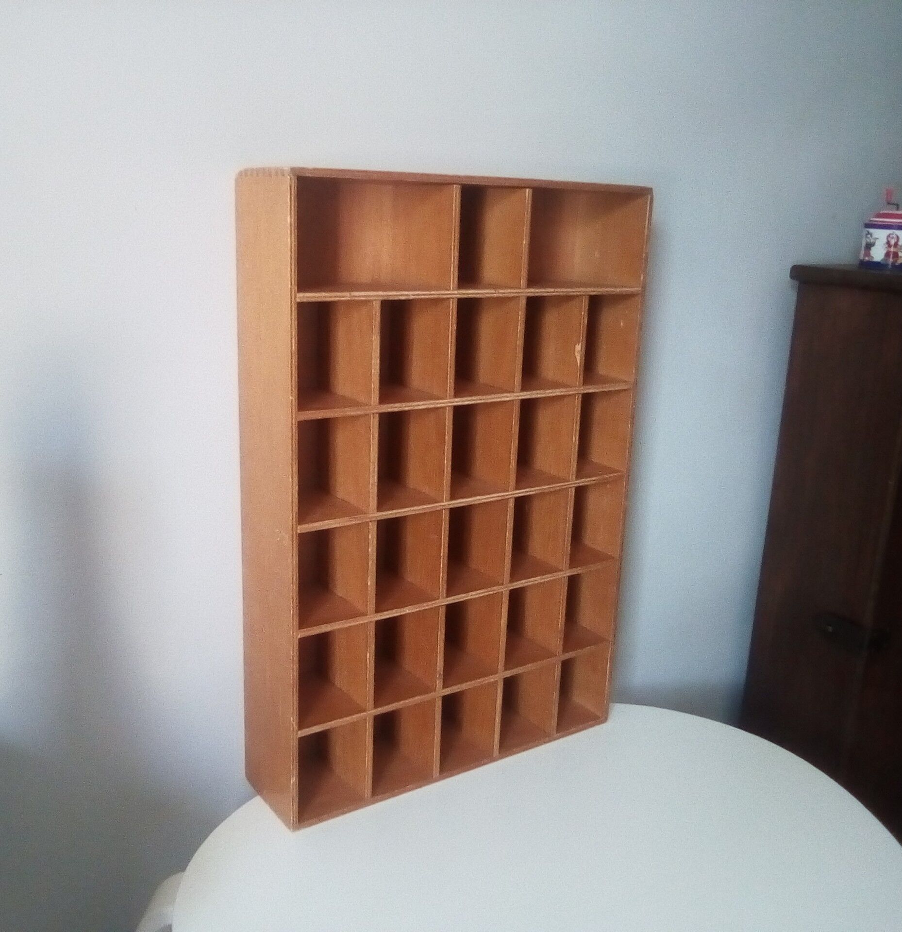 Vintage workshop shelf locker 28 boxes