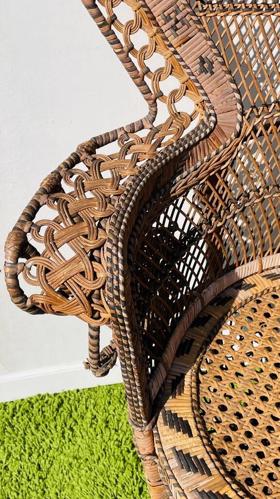 Fauteuil ' paon ' Emmanuelle XL. Vintage 70s