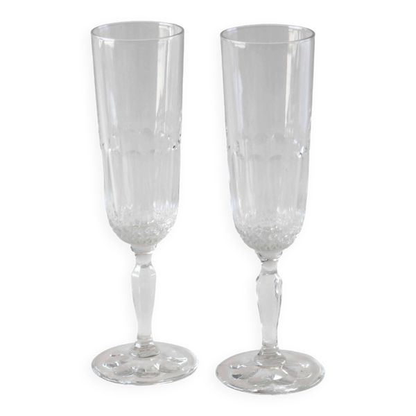 Paire de flutes cannelées
