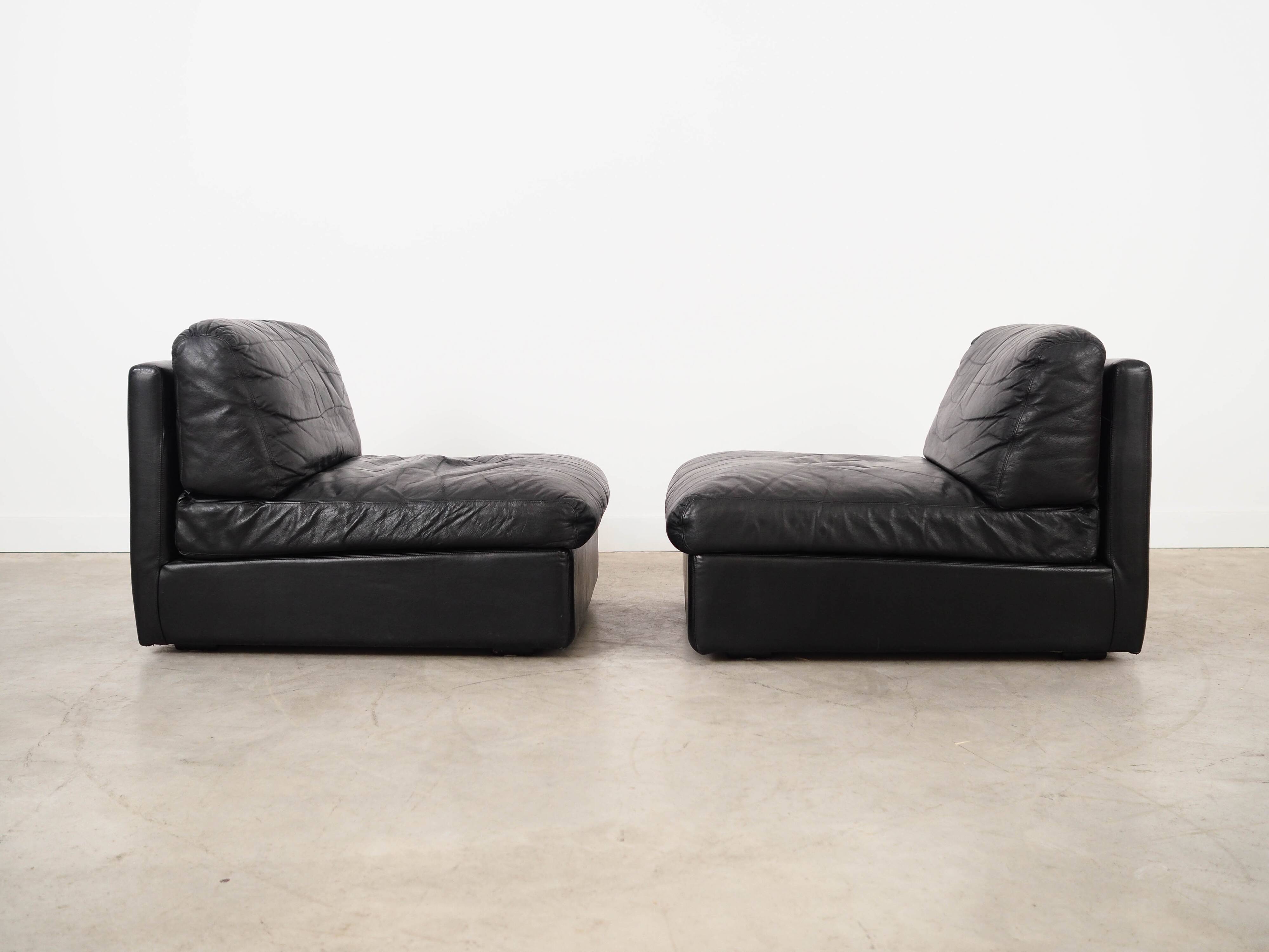 Modular leather sofa, Italian design, 1970s, made in Italy