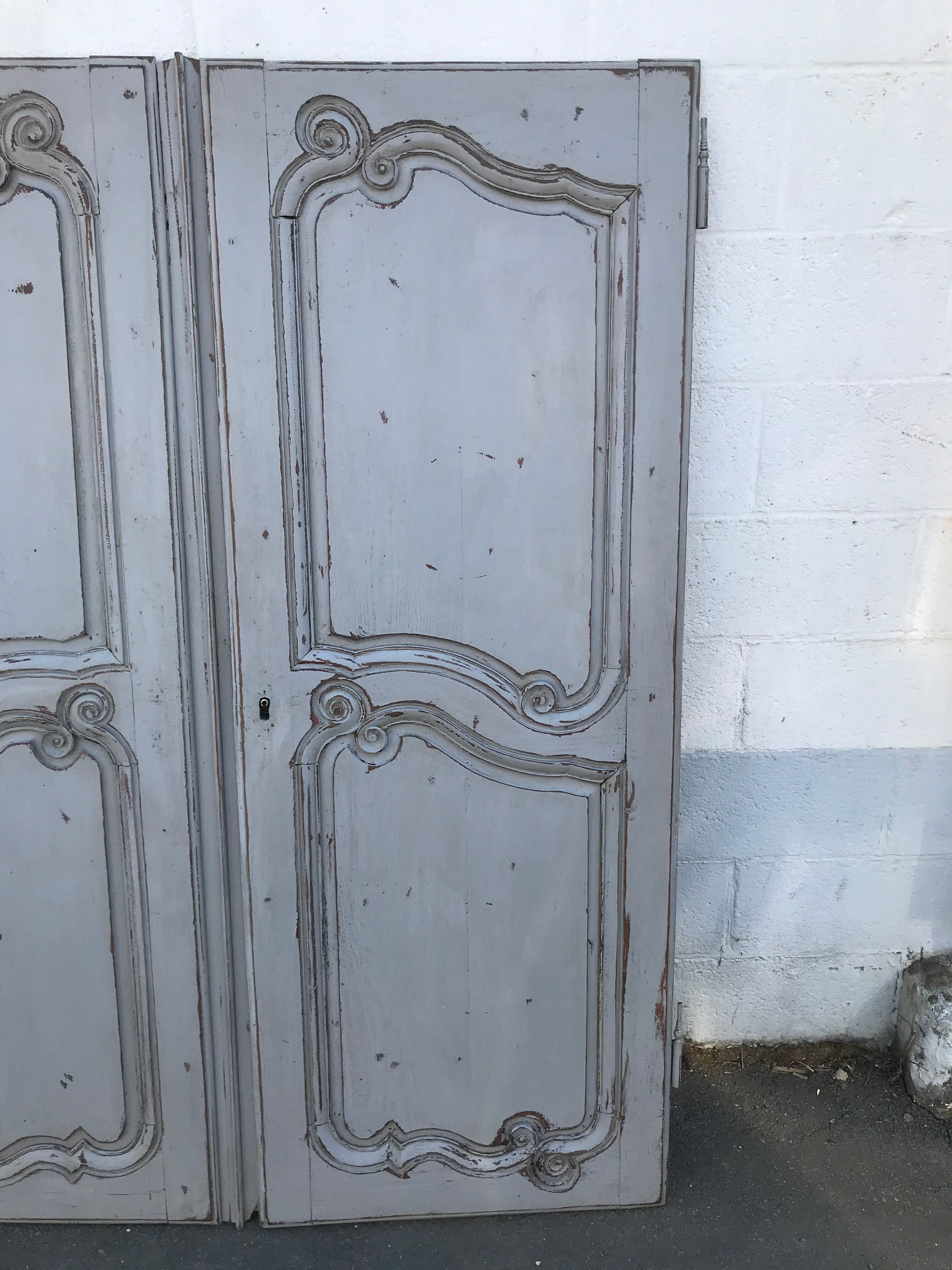 Former double 18th century oak closet door