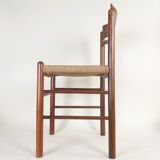 Dining chair in beech wood woven in rope