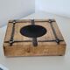 Ashtray empty pocket brutalist industrial metal and wood