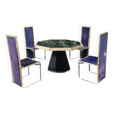 Ensemble table et 4 chaises Willy Rizzo