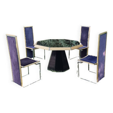 Ensemble table et 4 chaises Willy Rizzo