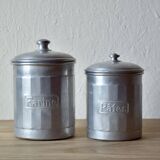 Series of Six vintage aluminum spice jars - Storage jars - 1940.