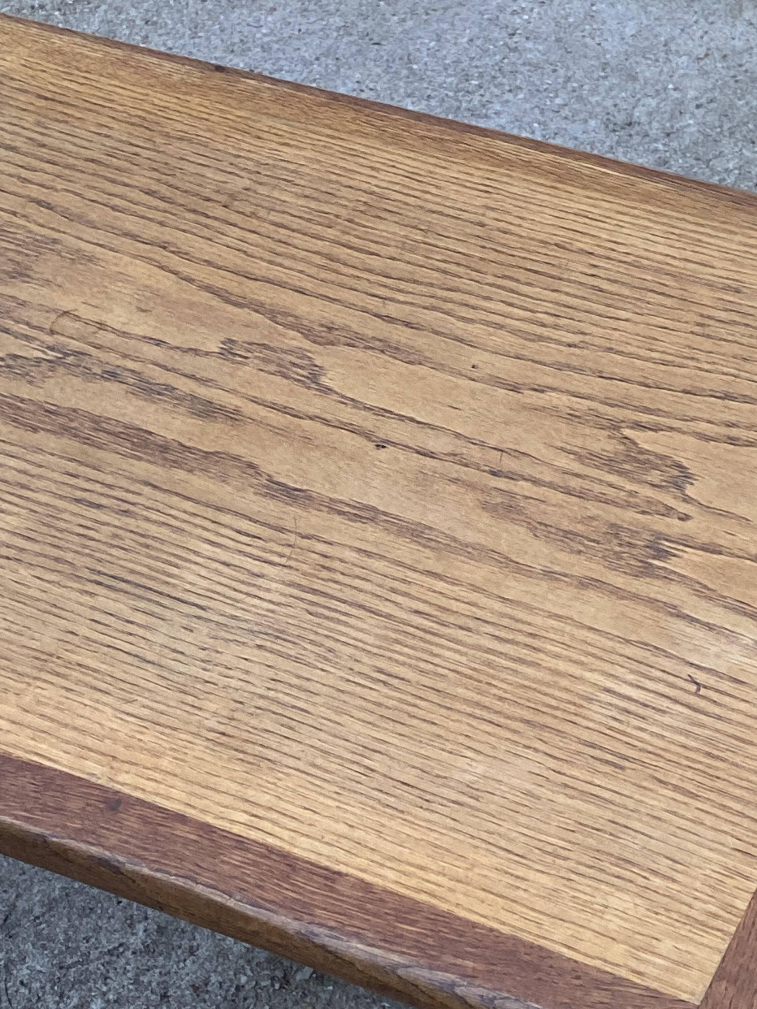 Rustic oak farmhouse coffee table, monastery style, 1950s