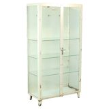 Old Metal Pharmacy Cabinet Medicine Cabinet Glass Industrial 1970s