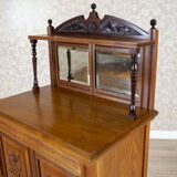 19th-Century Small Walnut Cabinet with the Motif of Sunflowers attributed to George Davis, 1890s