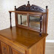 19th-Century Small Walnut Cabinet with the Motif of Sunflowers attributed to George Davis, 1890s