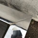 Coffee table vintage chrome glass circa 1970