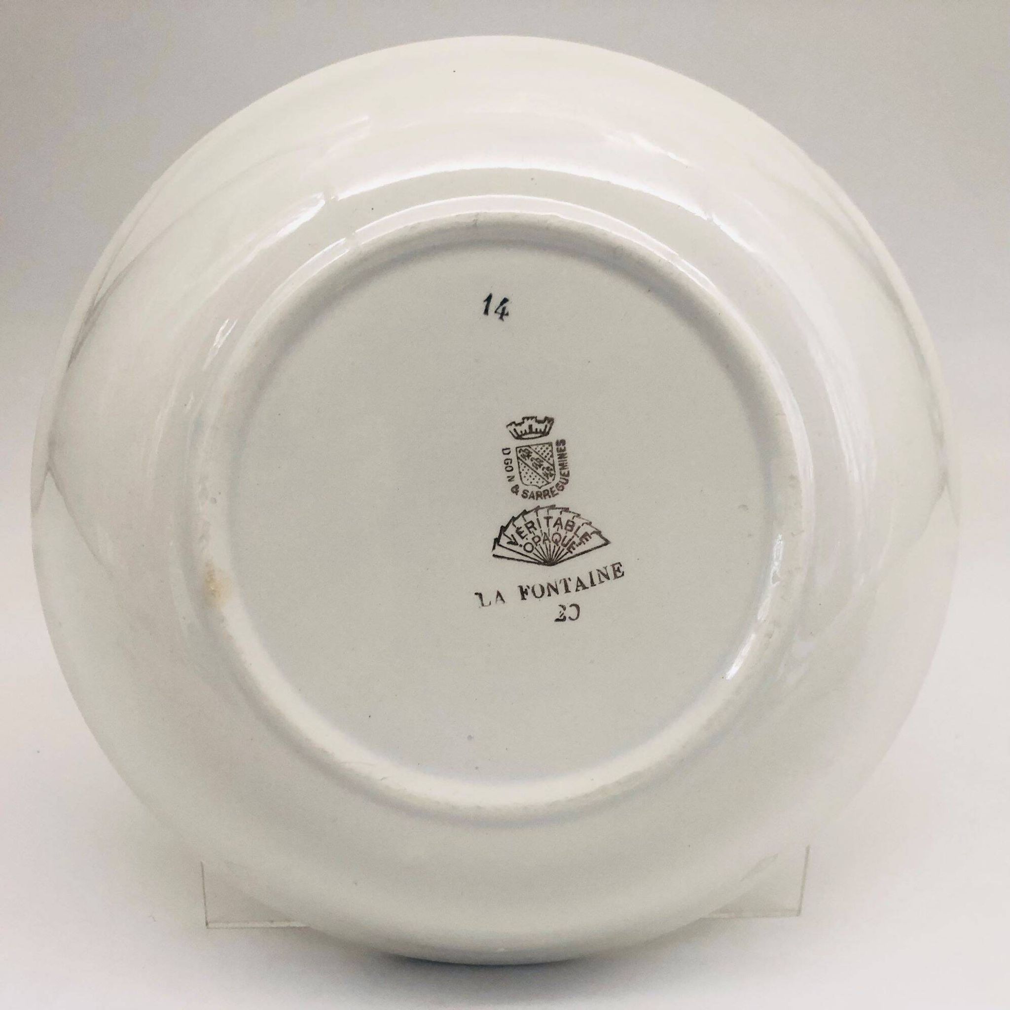 Set of 6 soup plates, bowl style “Digoin Sarreguemines / La Fontaine model”