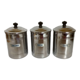 3 old metal chrome coffee coffee chicory sugar