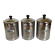 3 anciens pots métal chromé café sucre chicorée