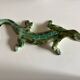 Provence 1970 XXL lizard in green glazed stoneware