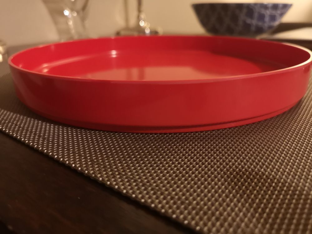 Red melamine top - Allbricka, made in Sweden - 1970s