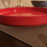 Red melamine top - Allbricka, made in Sweden - 1970s