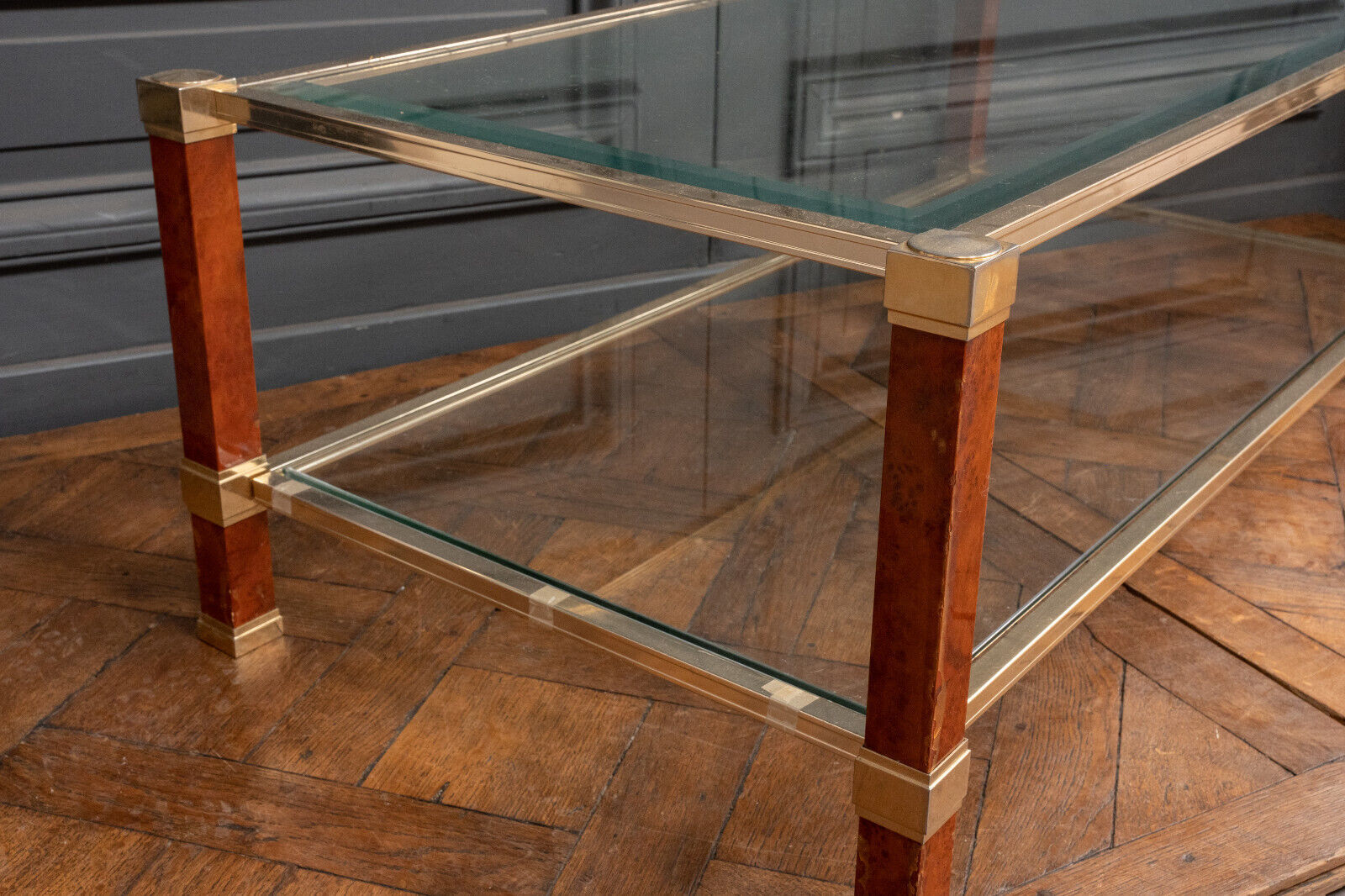 Coffee table with two trays by Pierre Vandel Paris 1980