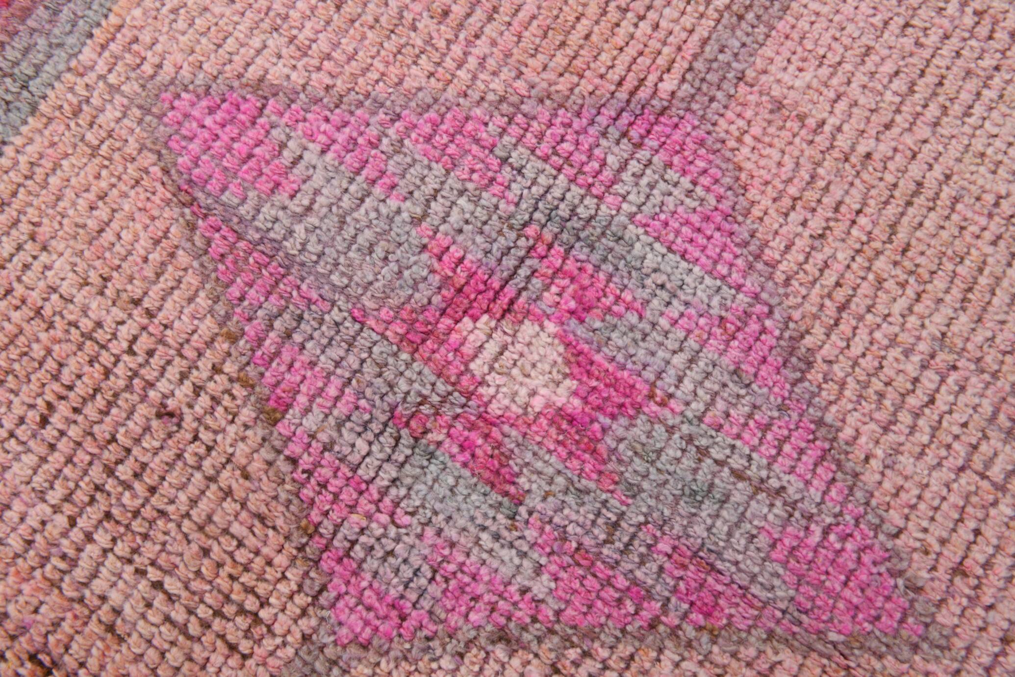 3x12 Rug For Hallway Soft Pink Vintage Runner Rug, 92x355Cm SK 18192