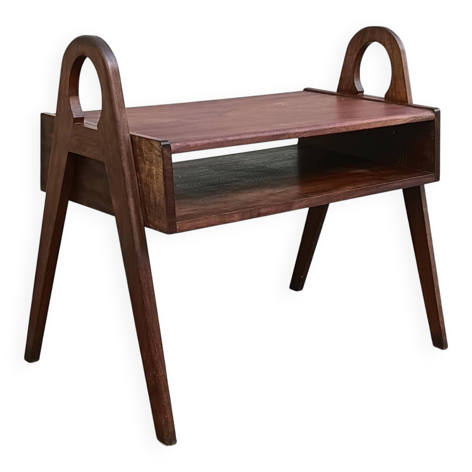 1950s solid wood side table