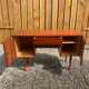 Vintage wooden desk teak veneer sixties conical legs 1 drawer