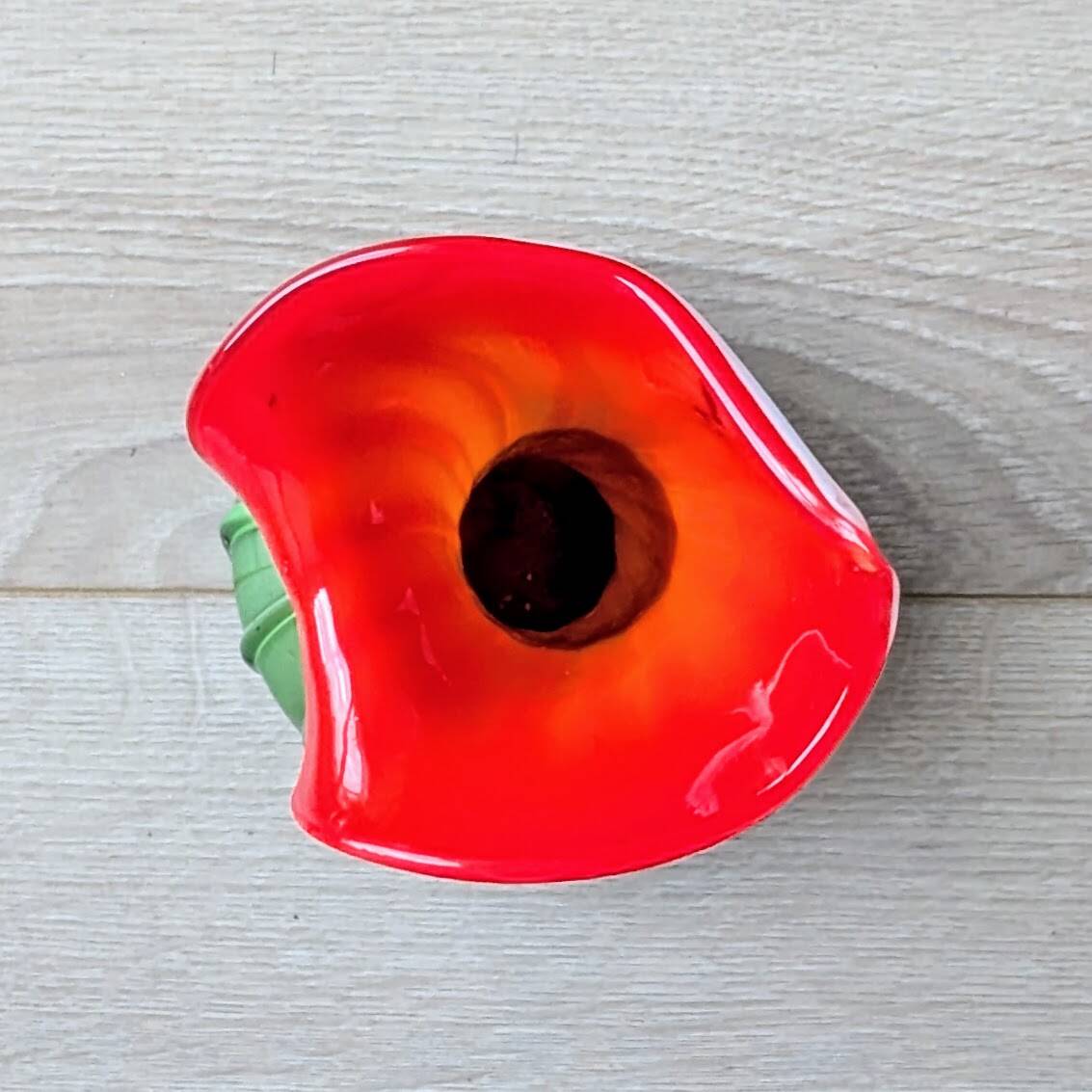 Murano Glass Vase Calla Lily - blown ribbed floral - Italy - Art Deco - 1970-1980