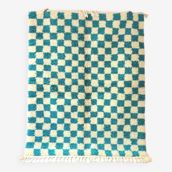 Beni Ouarain Moroccan checkerboard rug. Handmade, pure wool. 150x115cm