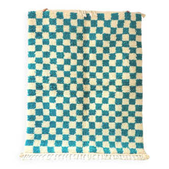 Tapis Damier marocain Beni Ouarain. Fait main, pure laine. 150x115cm