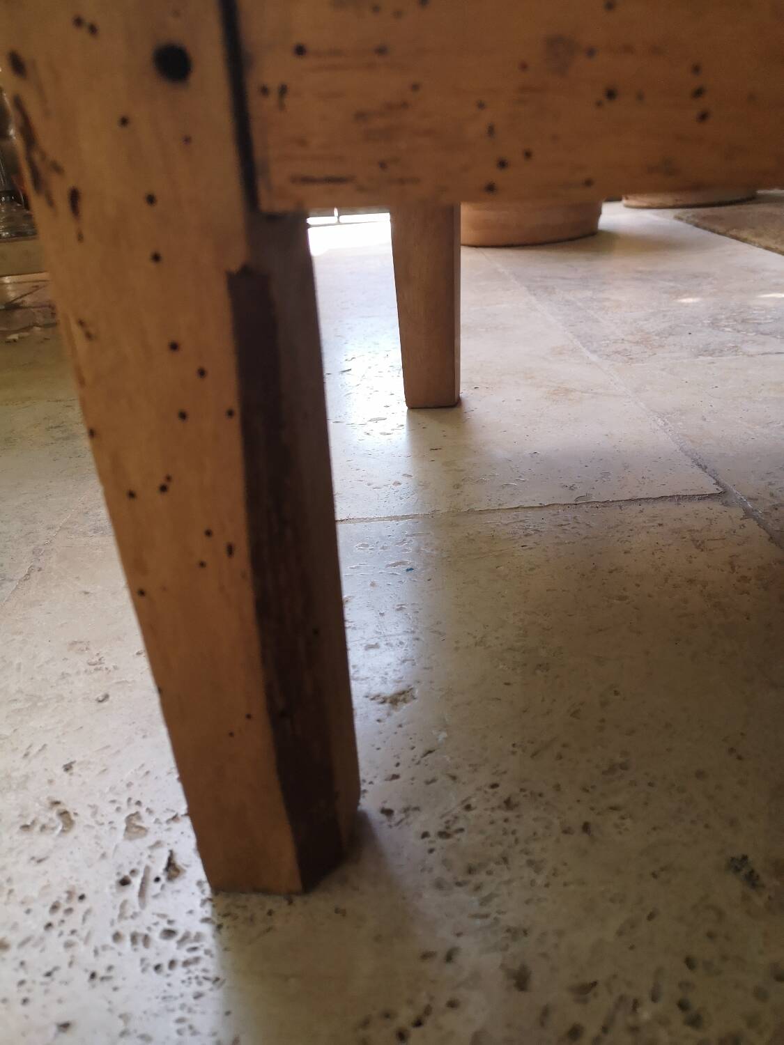 Walnut and oak coffee table.