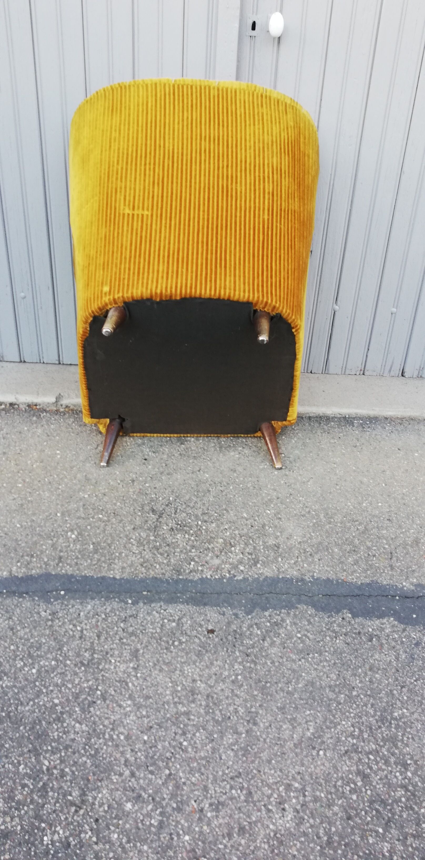 Vintage armchair yellow fabric