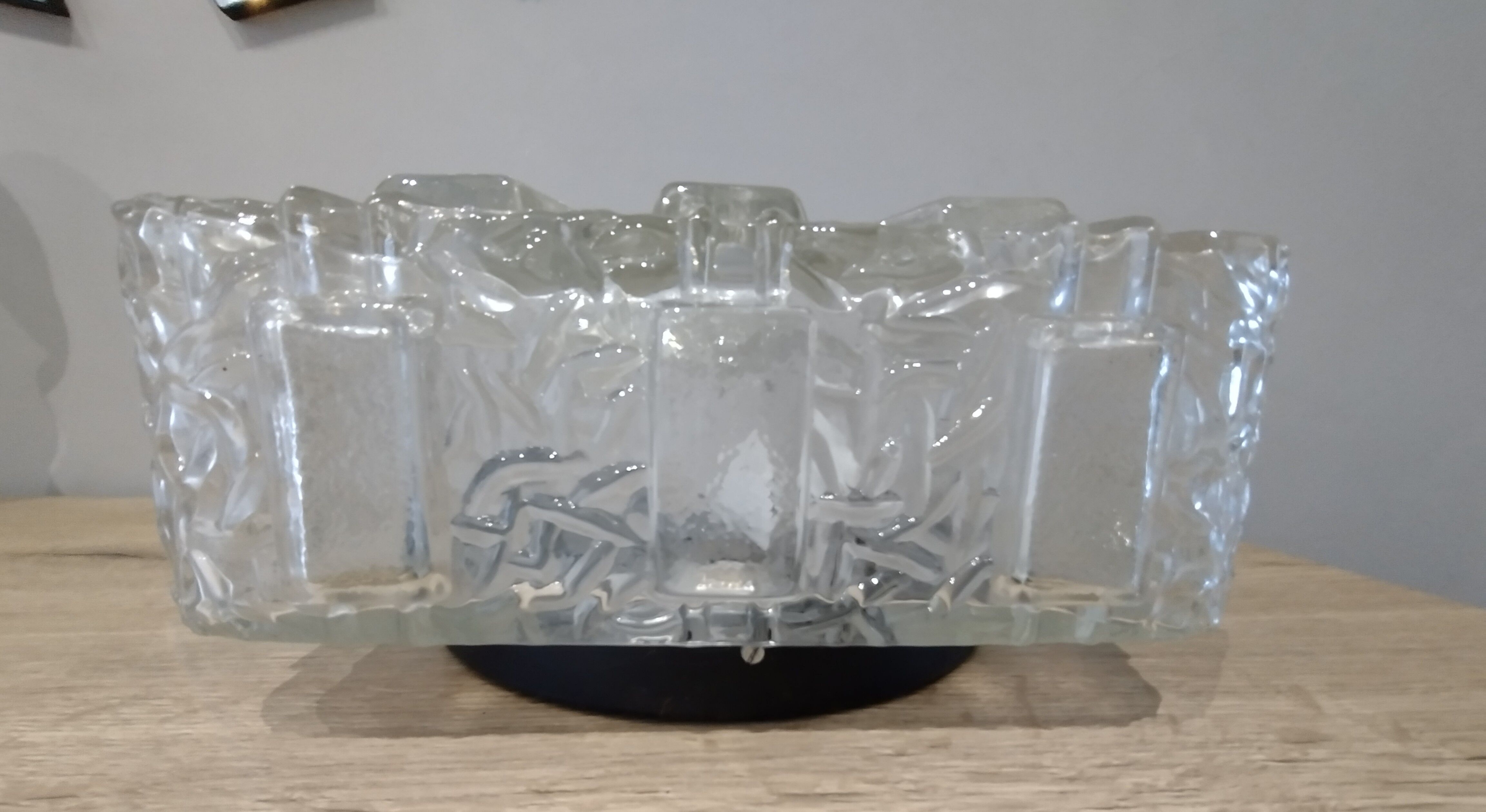 Ceiling lamp / vintage wall lamp xl in molded glass