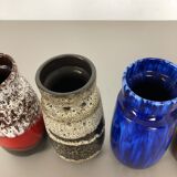Set of four vintage pottery fat lava "242-22" vases made by Scheurich, Germany