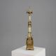 Neo‑Gothic Copper Church Candleholder Stamped “LL A Paris”, France ca. 1880