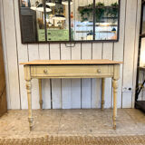 Old farmhouse table with central drawer