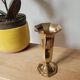 Hexagonal brass vase in trumpet shape