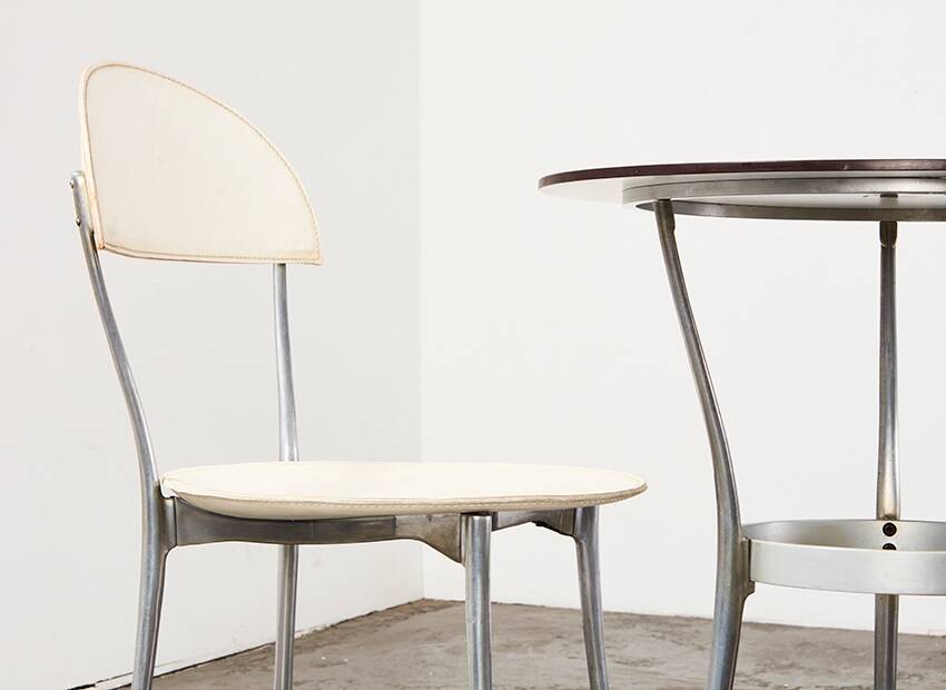 Enzo Mari Pair of Tonietta Chairs + Trevi Table for Zanotta Italy 1985