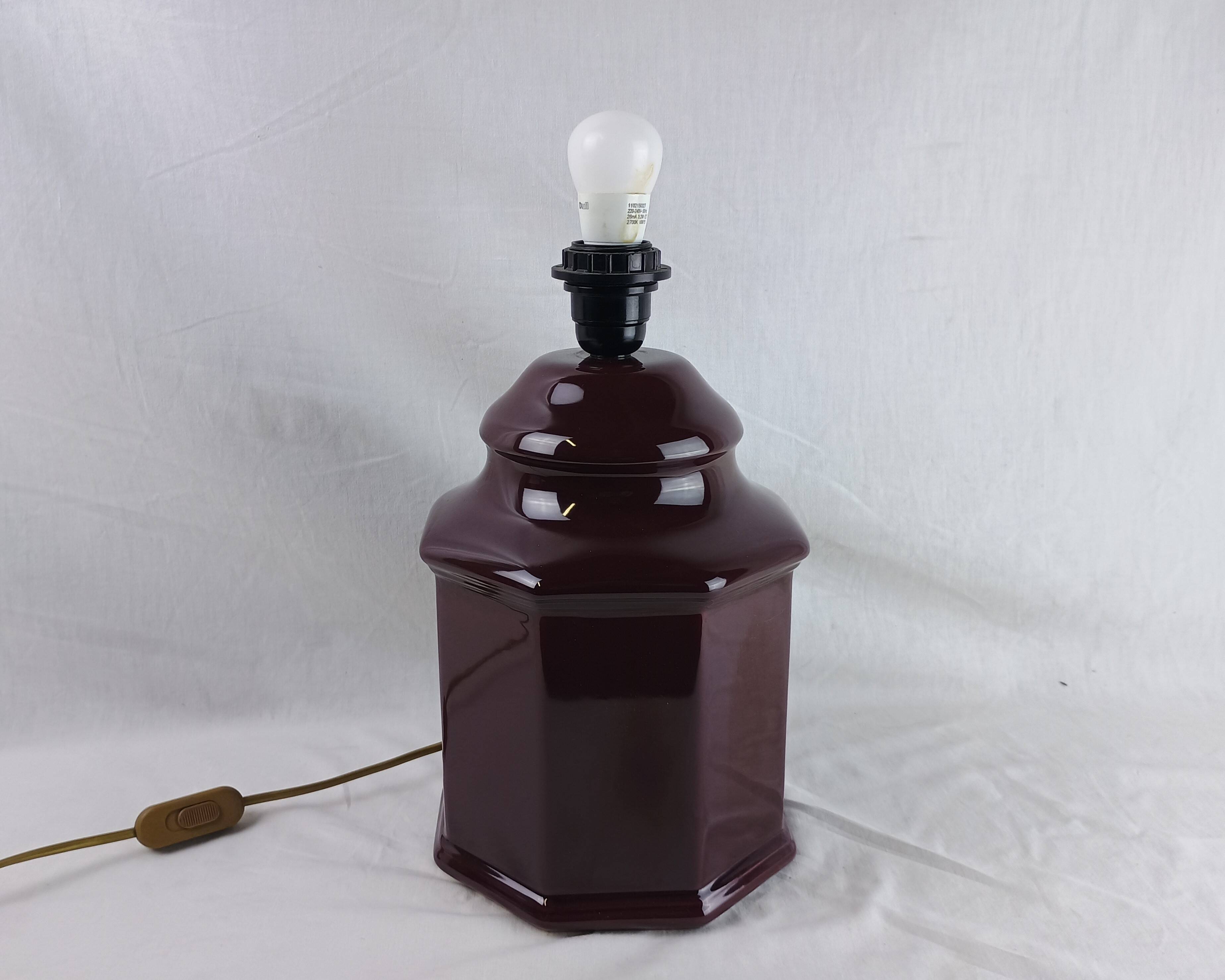 Vintage Black Ceramic Table Lamp Retro Chic