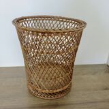 Rattan wastebasket, office, 1960 1970